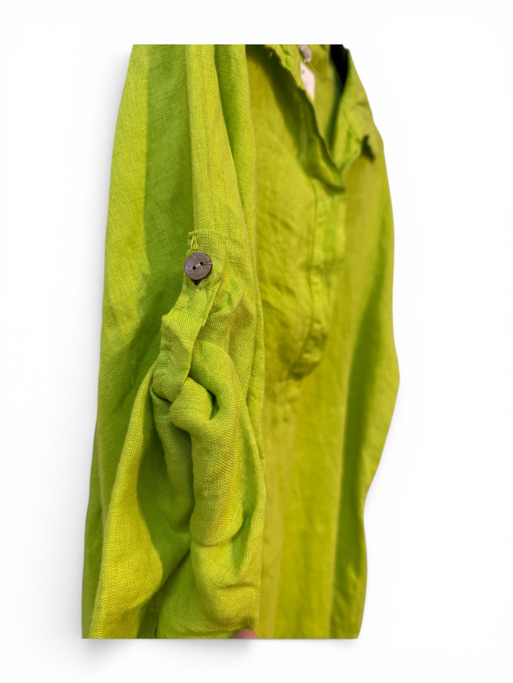 Dress 100% LINO GREEN