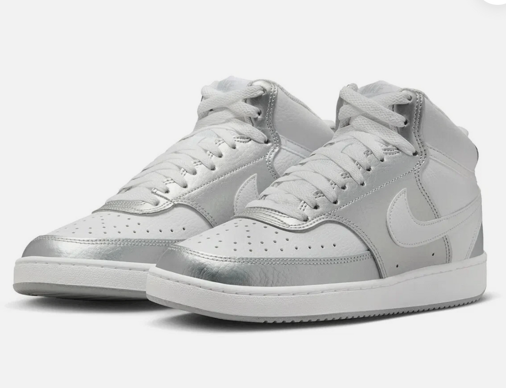 Nike Court Vision Mid - Women`s Sneaker Grey White Silver CD5436-108 NEW