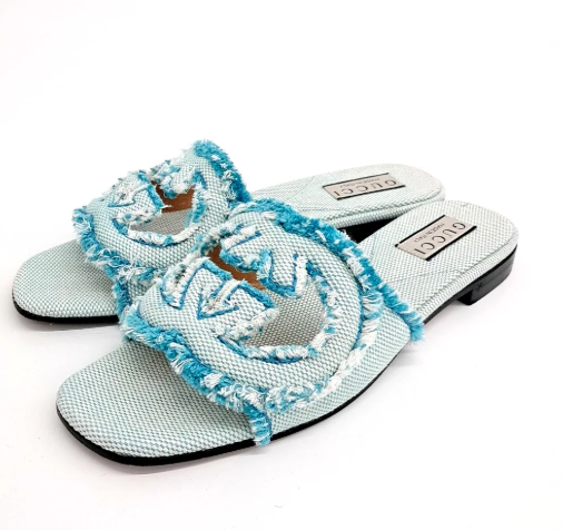 Gucci Interlocking G Fringe Slippers
