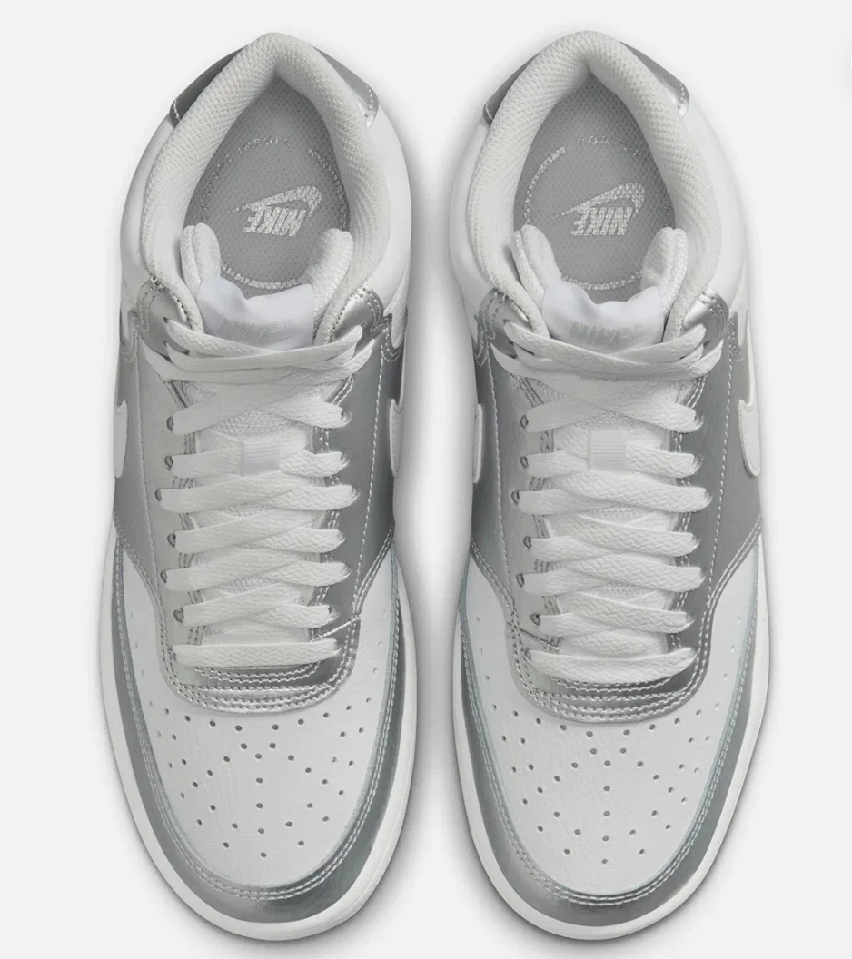 Nike Court Vision Mid - Women`s Sneaker Grey White Silver CD5436-108 NEW