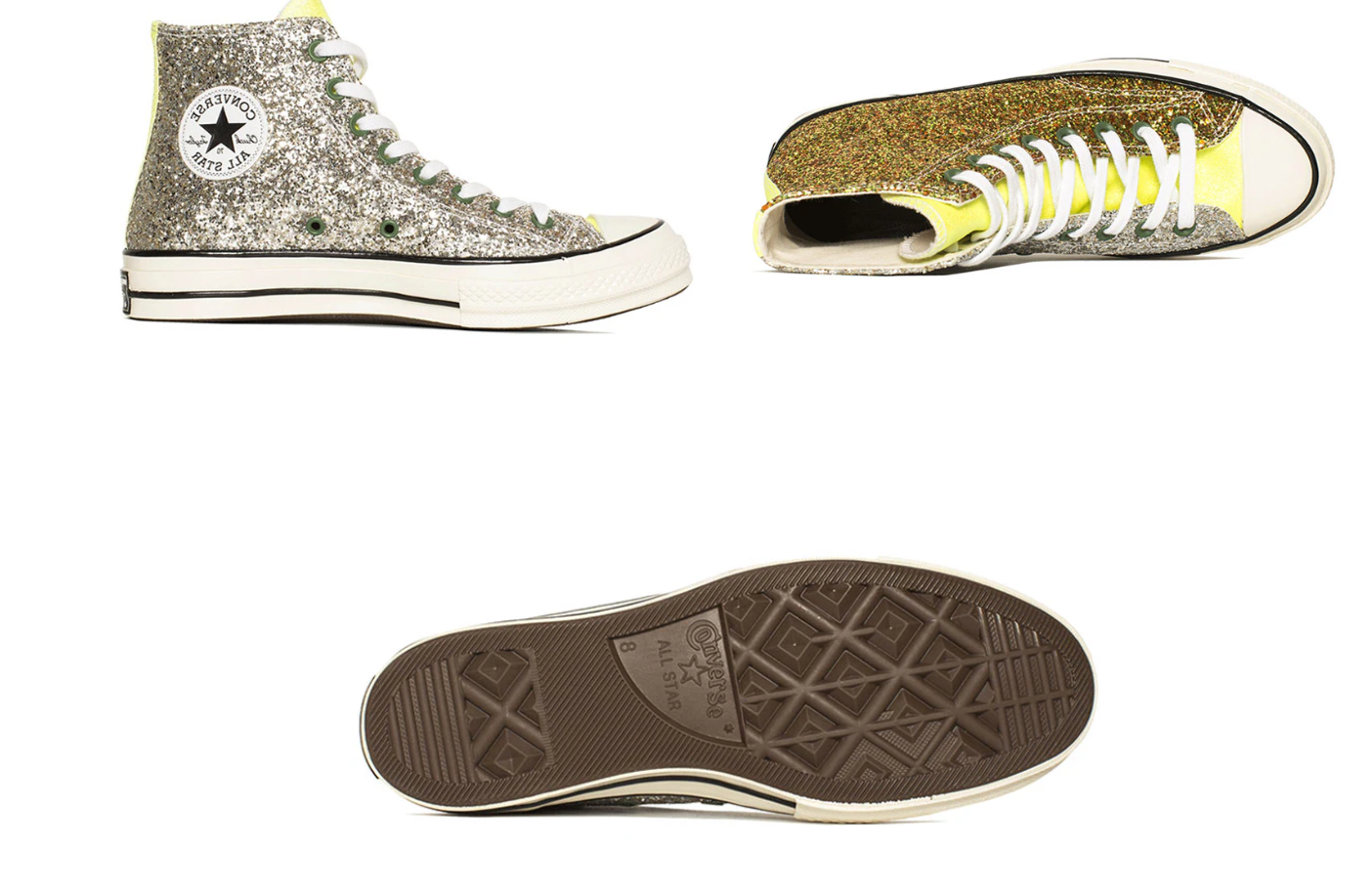 ConverseJW Anderson x Chuck 70 High 'Glitter Pack - Gold Silver'Unisex's
